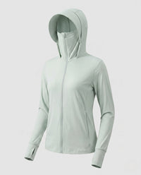 Damen-Trainingsjacke mit Kapuze und Reißverschluss - Grün