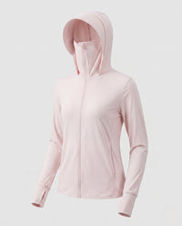 Damen-Trainingsjacke mit Kapuze und Reißverschluss - Frostpink
