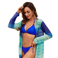 Damen-Triangel-Bikini-Set mit Bindebändern - Königsblau