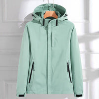 Hannah | Damen Wasserdichte Regenjacke mit Abnehmbarer Kapuze Verstellbarer Passform - Mintgrün