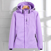 Hannah | Damen Wasserdichte Regenjacke mit Abnehmbarer Kapuze Verstellbarer Passform - Lila