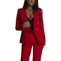 Damen Zweiteiliges Blazer- und Hosen-Set - Rot