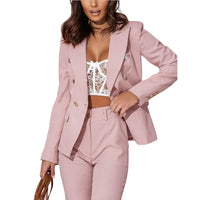 Damen Zweiteiliges Blazer- und Hosen-Set - Rosa