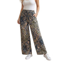 Damenhose mit weitem Bein und Paisley-Muster - Gemischte Farbe