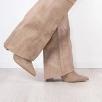 Damenstiefel Spitz Zulaufende Wade - Beiges