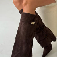 Damenstiefel Spitz Zulaufende Wade - Braun