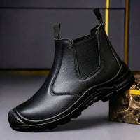 Daniel | Herren Robuste Slip-On Stiefel - Obsidianschwarz