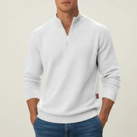 Daniel | Herren Strickpullover mit Quarter-Zip - Weiß