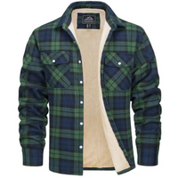 Ethan | Herren Karo Jacke mit Knöpfen und Taschen - Grün