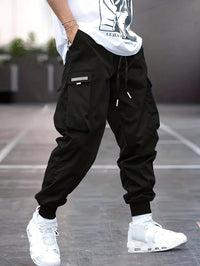 Daxton | Herren Cargo Jogger Hose mit Cargotaschen - Schwarz