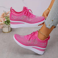 Elena | Funkelnde Damen-Sneakers modern & cozy - Hellrosa