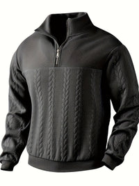 Roberto™ -Vintage Herrenpullover mit Reißverschluss - Schwarz
