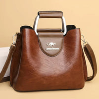 Isabella | Damen Schicke Leder Bucket Bag – Schicke Elegante Leder Bucket Tasche - Braun