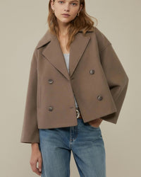 Ida | Damen Schicker Herbst Mantel - Braun