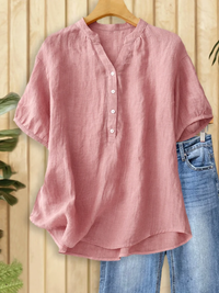 Hanna | Zeitlose Bluse mit V-Ausschnitt Damen - Rosa