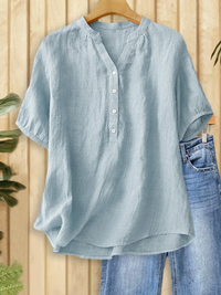 Hanna | Zeitlose Bluse mit V-Ausschnitt Damen - Blau
