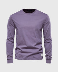 Eric | Herren Casual Slim Fit Langarm T-Shirt - Lila