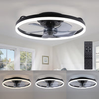 Deckenventilator LED Rotationslicht Fernbedienung Kühlung - Schwarz