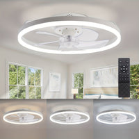 Deckenventilator LED Rotationslicht Fernbedienung Kühlung - Weiß