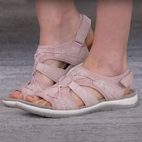 Heidi - Damen Sandalen mit Klettverschluss und Mesh-Einsätzen - Rosa