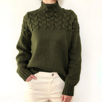 Elva | Gemütlicher Damen-Rollkragenpullover - Dunkelgrün