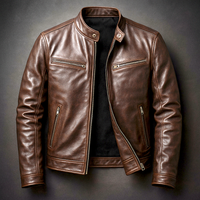 Dominik | Herren Vintage Lederjacke Zeitlos - Braun