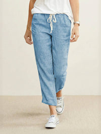 Dorina | Damen Kordelzug Hose Bequeme Passform - Hellblau