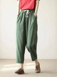 Dorina | Damen Kordelzug Hose Bequeme Passform - Grün