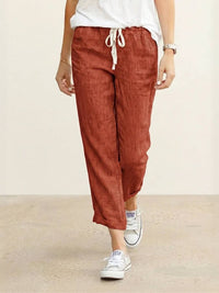 Dorina | Damen Kordelzug Hose Bequeme Passform - Orange
