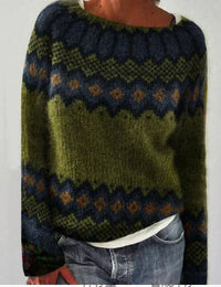 Dorothea | Weicher Rundhals Strickpullover - Grün