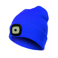 Warme LED-Beanie-Mütze mit Licht - Blau