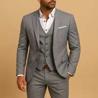 Herren Dreiteiliges Anzug Set | Gerade Schnittführung für formelle Anlässe - Grau