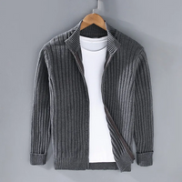 Ruben™ | Lässige Zip-Up Strickjacke - Dunkelgrau