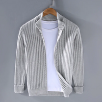 Ruben™ | Lässige Zip-Up Strickjacke - Hellgrau
