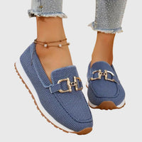 Heike | Damen Orthopädische Schnalle Slipper - Blau