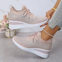Elena | Funkelnde Damen-Sneakers modern & cozy - Rosa