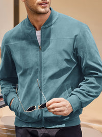 Max | Stylische Wildlederjacke Herren im Vintage-Stil - Militärblau