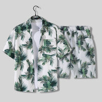 Felix | Herren Tropical Sommerhemd Shorts Set - Grün