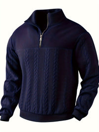 Roberto™ -Vintage Herrenpullover mit Reißverschluss - Blau