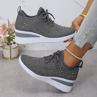 Elena | Funkelnde Damen-Sneakers modern & cozy - Grau