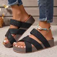 Martine - Damen Orthopädische Ledersandalen mit Riemen - Schwarz