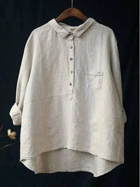 Vega | Oversized Leinen-Bluse - Weiß