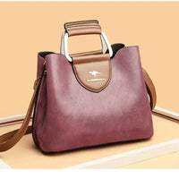 Liza | Damen Elegante Schulter Ledertasche mit Schnalle - Lila
