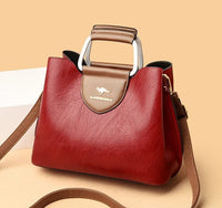Liza | Damen Elegante Schulter Ledertasche mit Schnalle - Rot