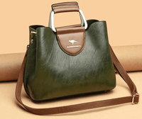 Liza | Damen Elegante Schulter Ledertasche mit Schnalle - Grün