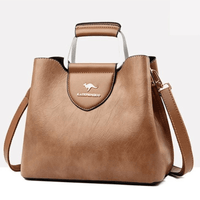 Liza | Damen Elegante Schulter Ledertasche mit Schnalle - Khaki