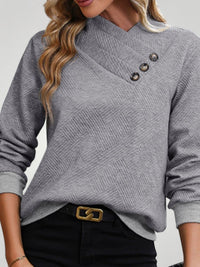 Isola | Eleganter Pullover Damen mit Dekorativen Knöpfen - Grau