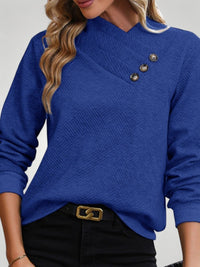 Isola | Eleganter Pullover Damen mit Dekorativen Knöpfen - Blau