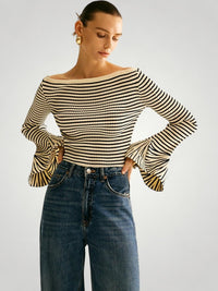 Theresa | Damen-Schulterpullover modern & elegant - Weiß