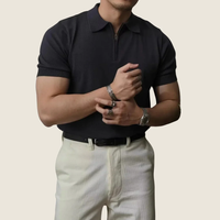 Elmar | Herren Poloshirt Mit Reißverschluss Sommer - Schwarz